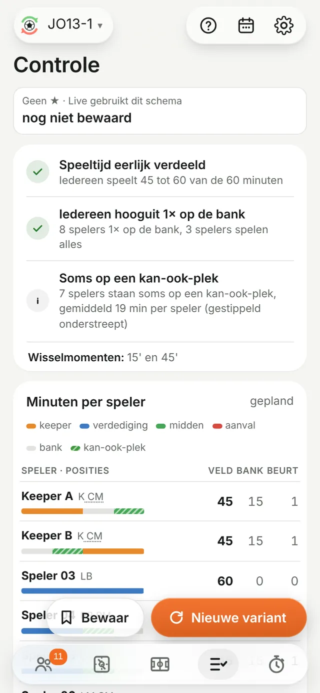 Scherm Controle